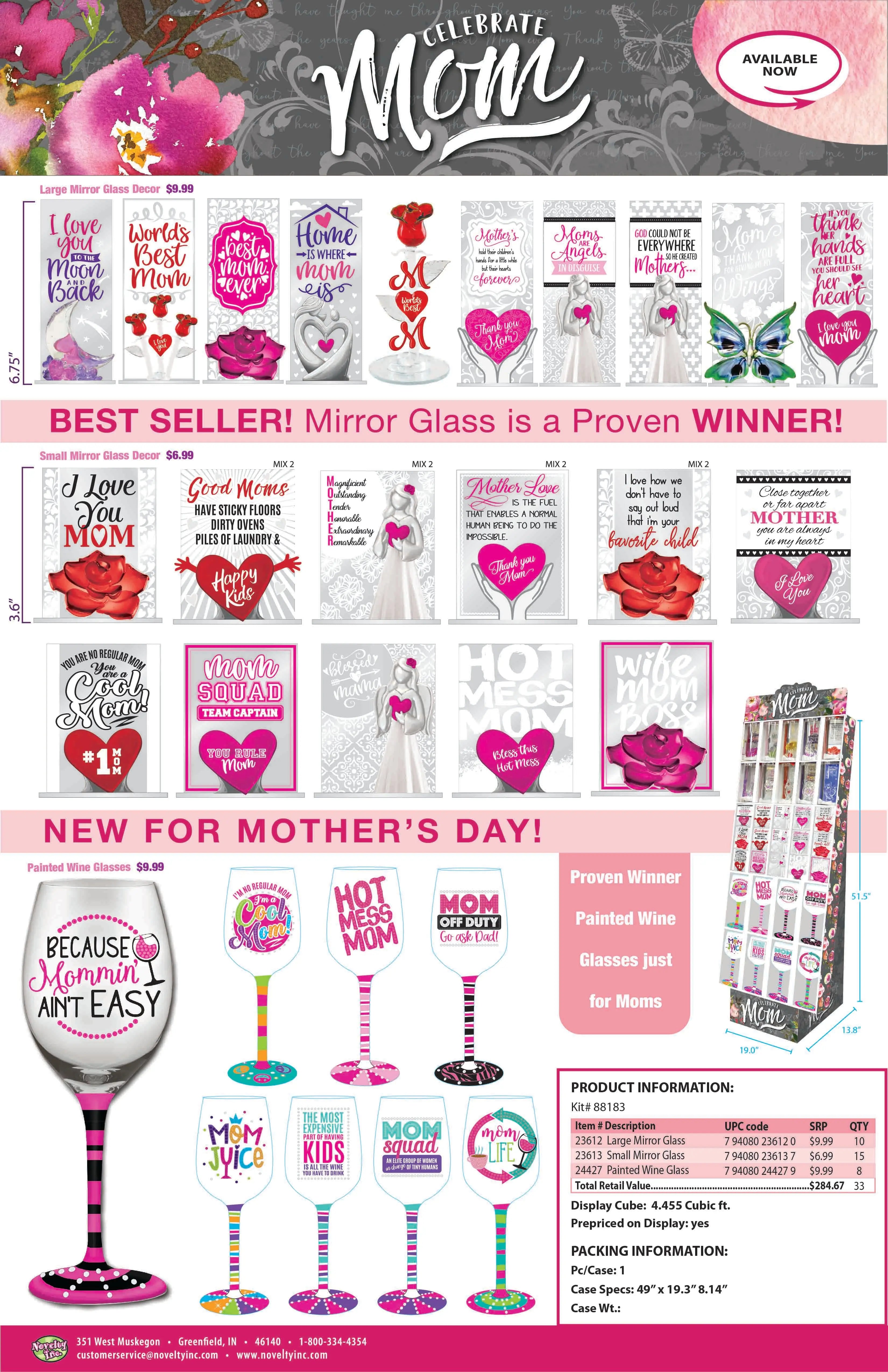 Mother's Day Celebrate Mom Assortment Floor Display - 33 Pieces Per Retail Ready Floor Display 88183 KIPP BROTHERS