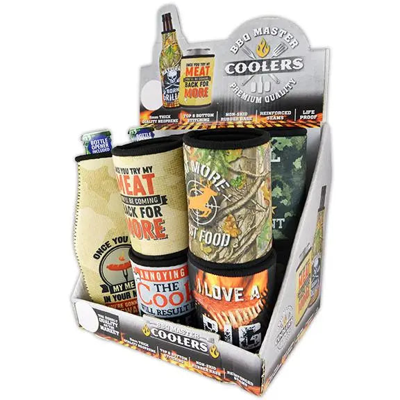 Neoprene Can Cooler and Bottle Suit Grill Assortment - 11 Pieces Per Retail Ready Display 88215 POLAR GEAR