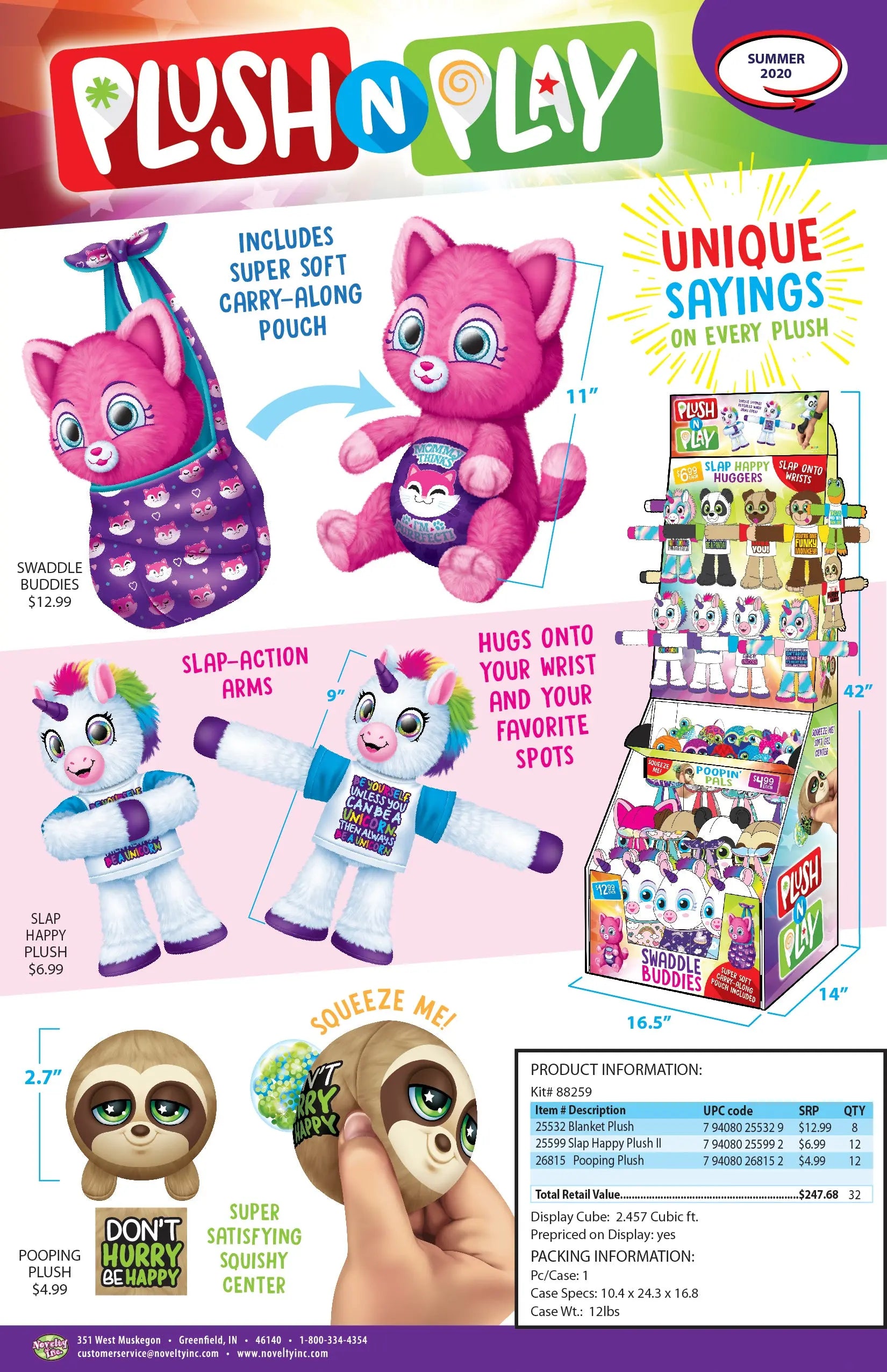 Plush Floor Display Assortment - 32 Pieces Per Retail Ready Display 88259 KIPP BROTHERS