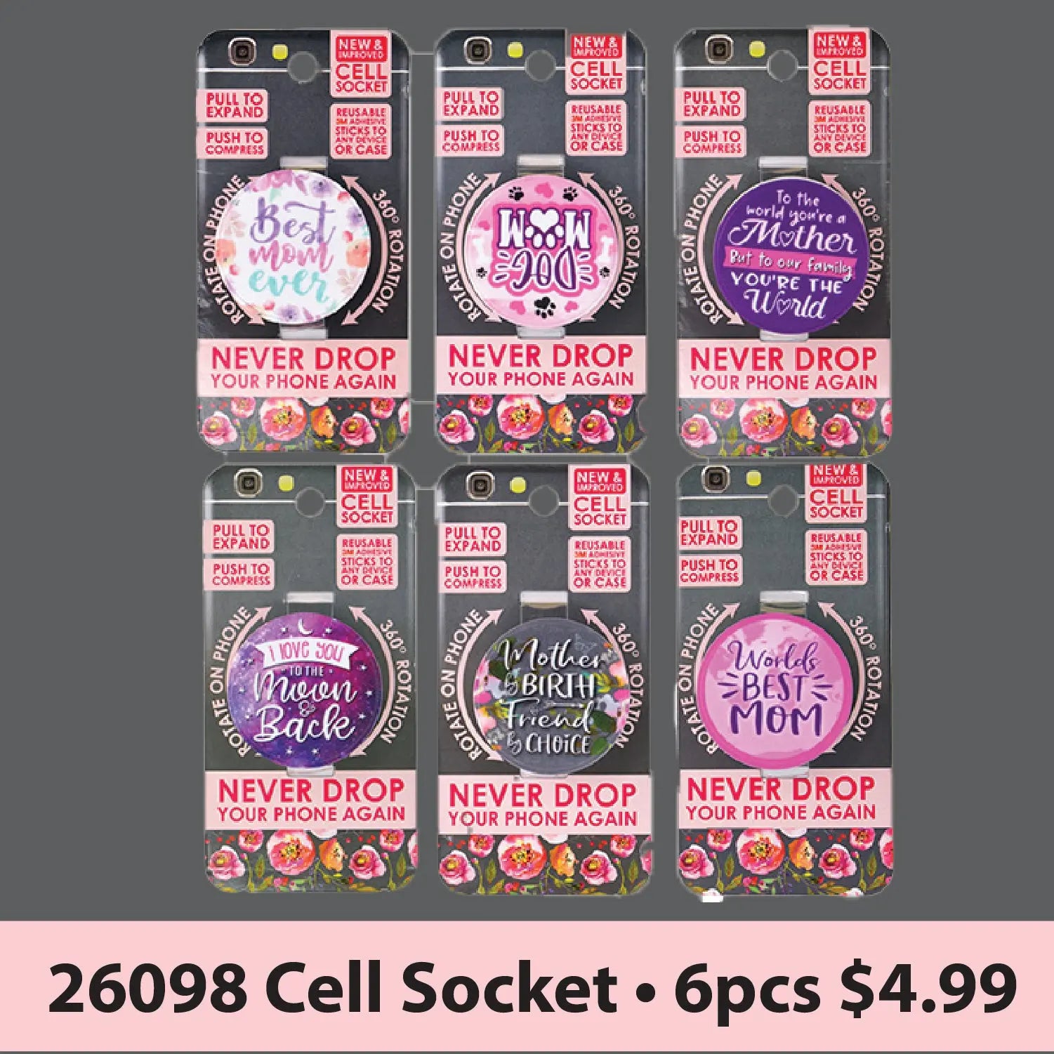 Mother's Day Celebrate Mom Assortment Floor Display - 36 Pieces Per Retail Ready Display 88267 NOVELTY INC