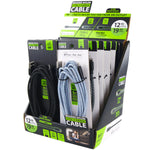 Charging Cable Braided Nylon Assortment USB-C / MFi / Micro USB 9FT 2.4 Amp - 12 Pieces Per Retail Ready Display 88273 GADGET GEAR