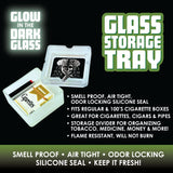 Glow in The Dark Large Glass Ashtray with Storage - 6 Per Retail Ready Display 88292 SMOKEZILLA