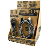 Charging Cable Camo Assortment 3FT - 12 Pieces Per Retail Ready Display 88303 GADGET GEAR
