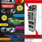 Sunglasses Sport Rayz Assortment Floor Display - 48 Pieces Per Retail Ready Display 88312 DRIVER'S EDGE