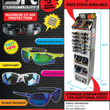 Sunglasses Sport Rayz Assortment Floor Display - 48 Pieces Per Retail Ready Display 88312 DRIVER'S EDGE