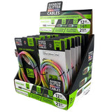 Charging Cable Rainbow Assortment 3FT - 12 Pieces Per Retail Ready Display 88318 GADGET GEAR
