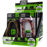 Charging Cable Camo Assortment 3FT - 12 Pieces Per Retail Ready Display 88319 GADGET GEAR