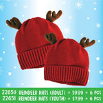 Christmas Reindeer Hat Assortment Floor Display - 42 Pieces Per Retail Ready Display 88361 NOVELTY INC