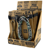 Canvas Charging Cable Assortment - 12 Pieces Per Retail Ready Display 88346 GADGET GEAR
