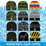 Winter Knit Hat Beanie and Glove Assortment Floor Display - 72 Pieces Per Retail Ready Display 88367 POLAR GEAR