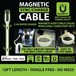 Charging Cable Magnetic Assortment 10FT - 6 Pieces Per Pack 88350 GADGET GEAR
