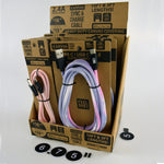 Tie Dye Canvas Charging Cable Assortment - 12 Pieces Per Retail Ready Display 88353 GADGET GEAR