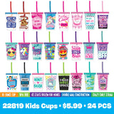 10 oz Kids Cup with Straw and Plush Assortment Floor Display - 36 Pieces Per Retail Ready Display  88364 KIPP BROTHERS
