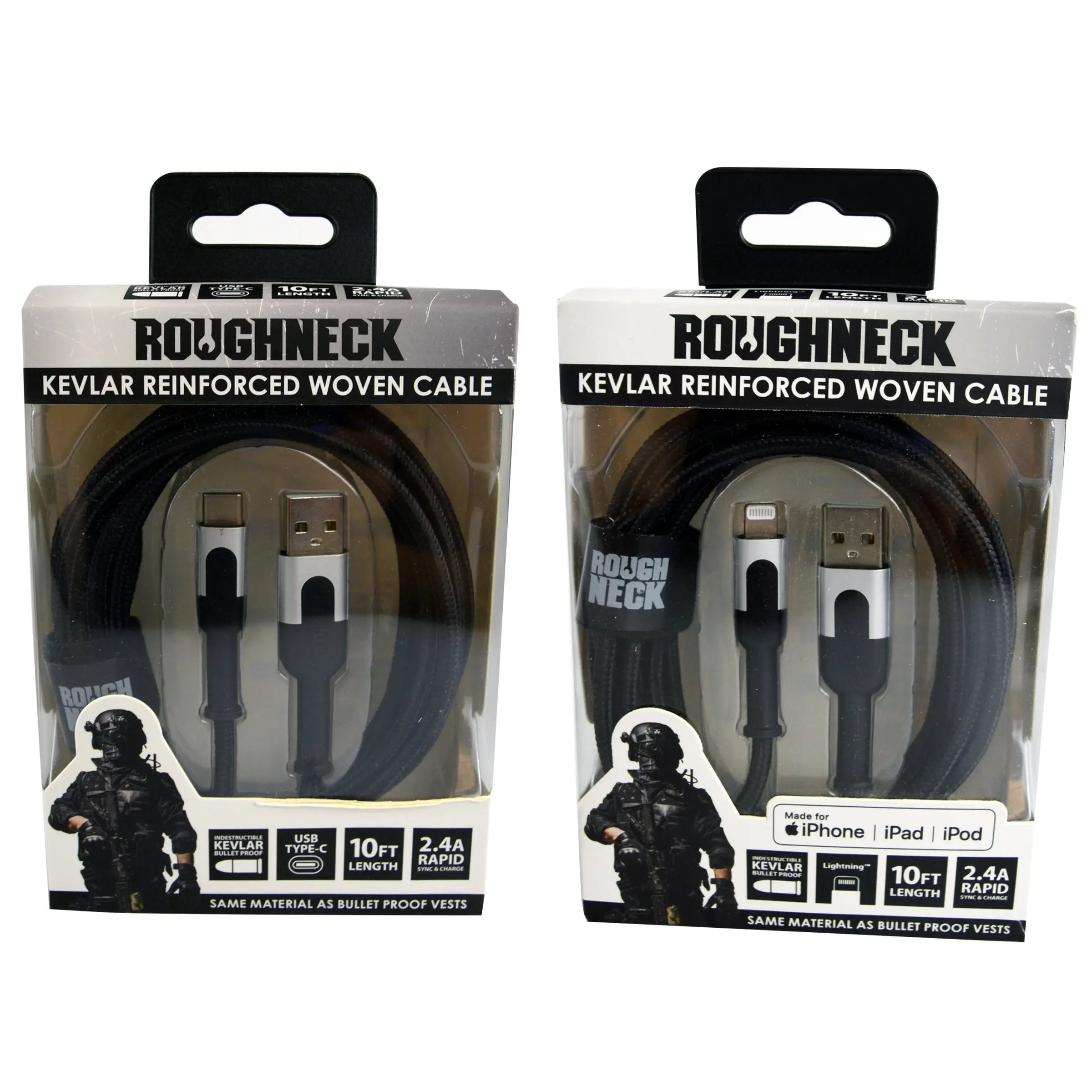 Charging Cable Roughneck Assortment 10FT 2.4 Amp - 6 Pieces Per Retail Ready Display 88380 ROUGHNECK