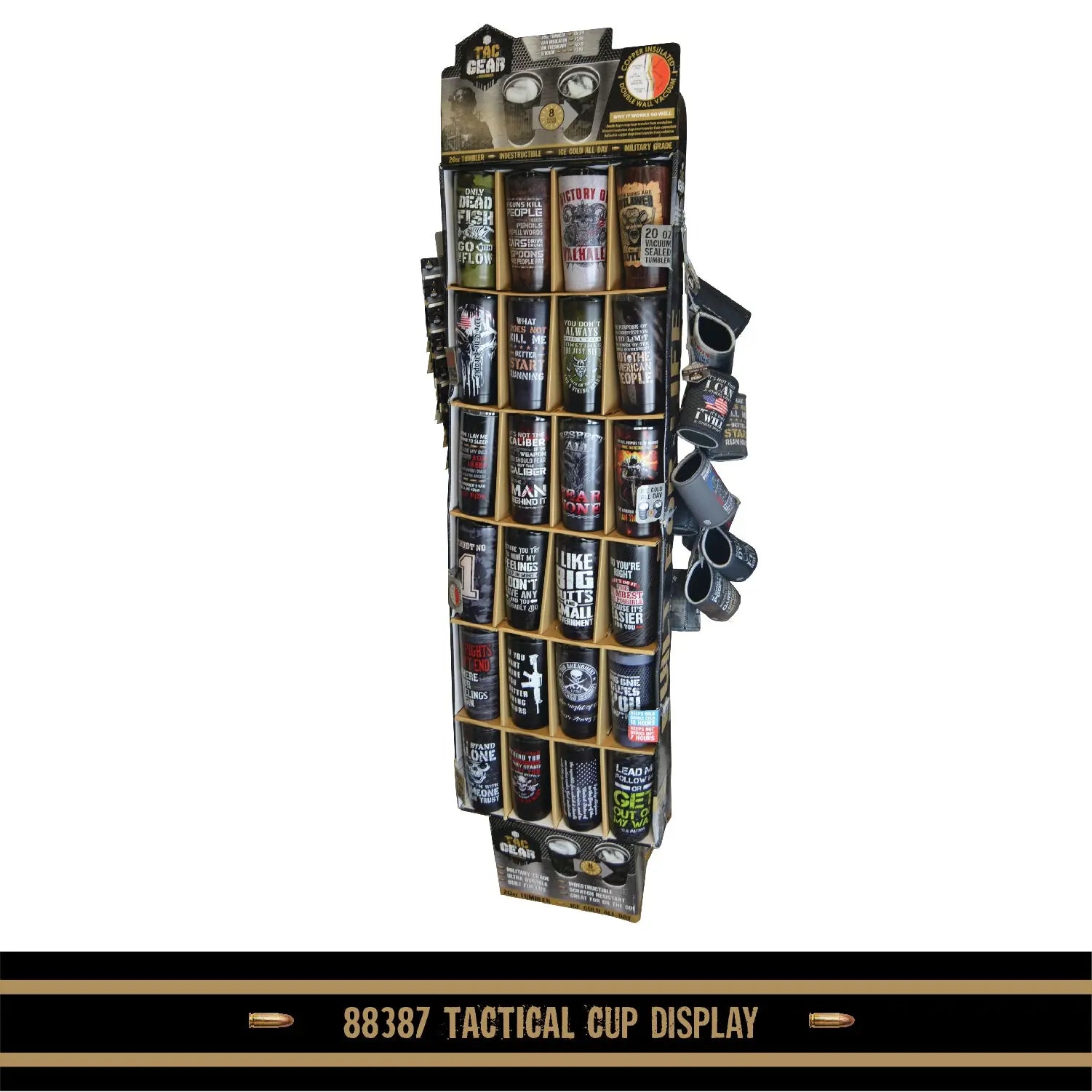 Patriotic Tac Gear Insulated Cup and Accessory Assortment - 84 Pieces Per Retail Ready Display 88387 TAC GEAR