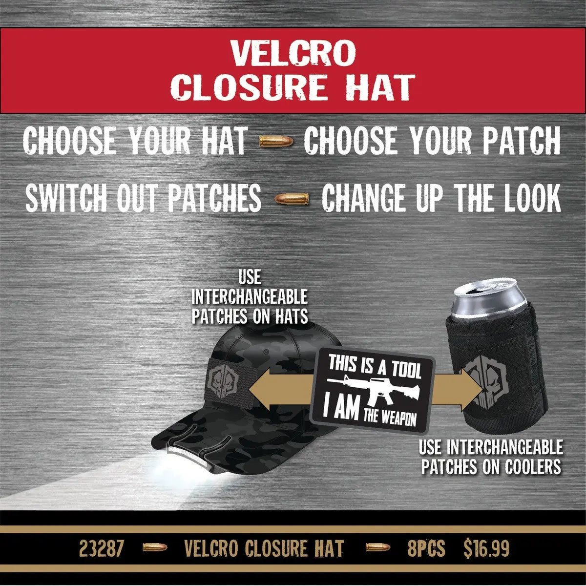 Patriotic Tac Gear Hat and Accessory Assortment Floor Display - 78 Pieces Per Retail Ready Display 88397 TAC GEAR