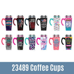16 oz Travel Mug Assortment Floor Display - 24 Pieces Per Retail Ready Display 88415 NOVELTY INC