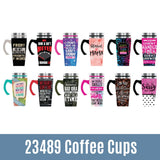 16 oz Travel Mug Assortment Floor Display - 24 Pieces Per Retail Ready Display 88415 NOVELTY INC