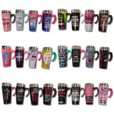 16 oz Travel Mug Assortment Floor Display - 24 Pieces Per Retail Ready Display 88415 NOVELTY INC