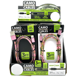Charging Cable Camo Assortment 3FT - 12 Pieces Per Retail Ready Display 88457 GADGET GEAR