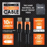 Charging Cable Roughneck Cloth Assortment 10FT 2.4 Amp - 6 Pieces Per Retail Ready Display 88460 ROUGHNECK