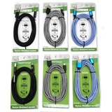 Charging Cable Indestructible Assortment 10FT 2.4 Amp - 6 Pieces Per Retail Ready Display 88468 GADGET GEAR