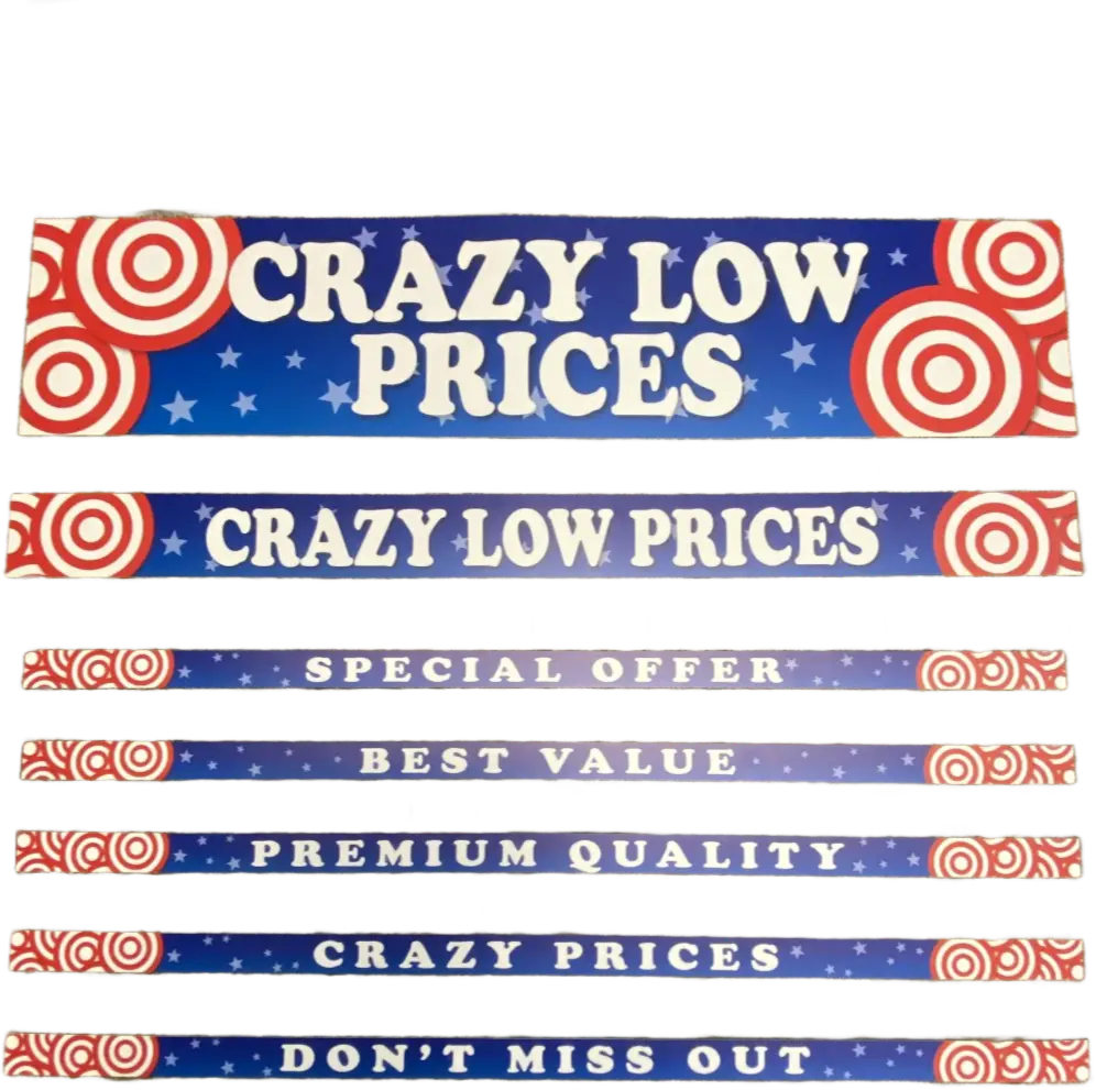 Merchandising Fixture - 3' Merchandising 7 Sign Set 974630 NOVELTY INC