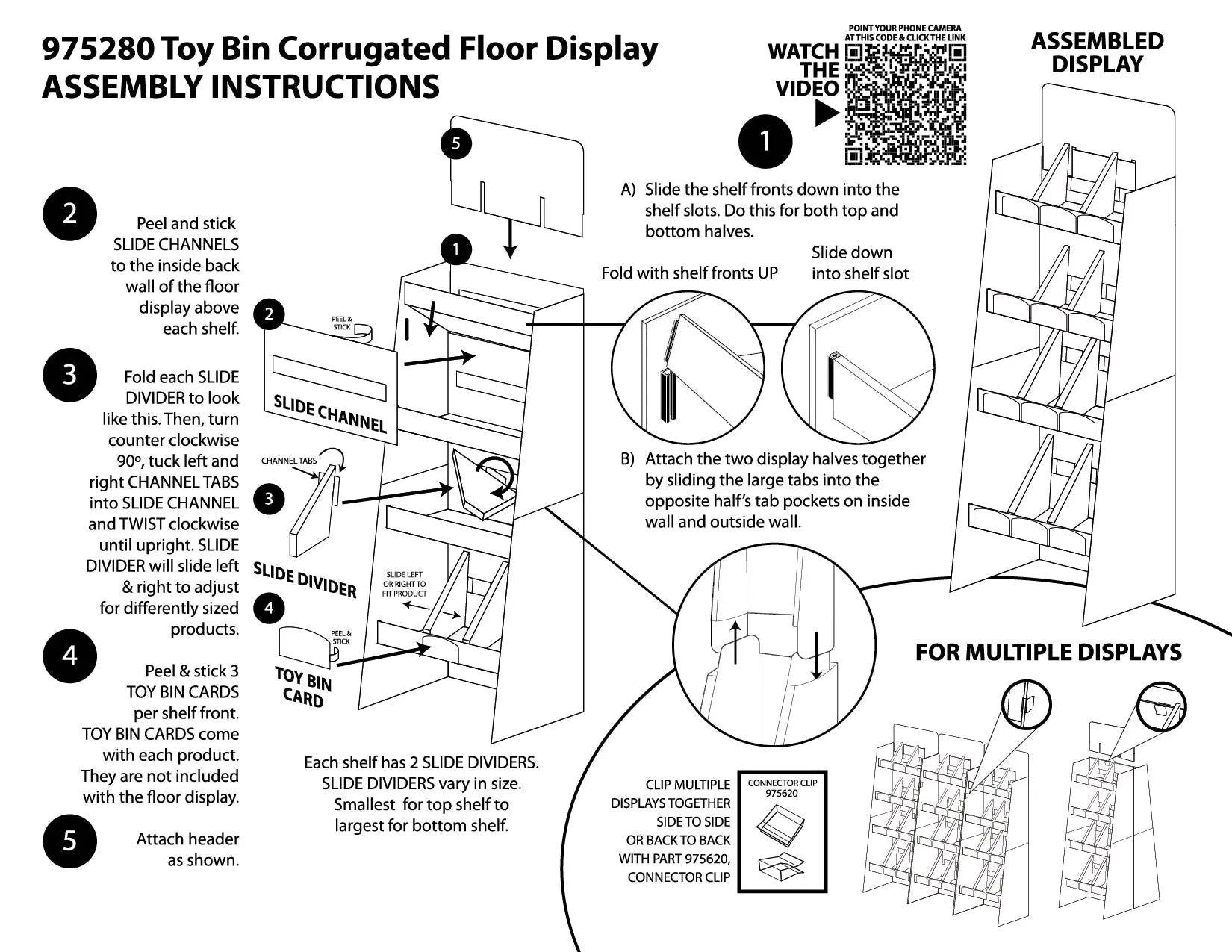 Merchandising Fixture - Corrugated So Much Fun Toy Bin Floor Display ONLY 975280 KIPP BROTHERS