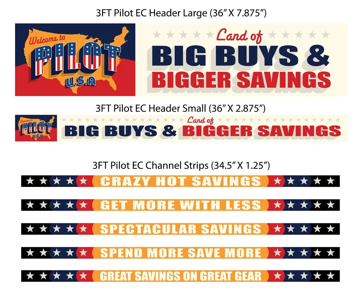 Merchandising Fixture - 3' Merchandising 7 Sign Set 975840 NOVELTY INC