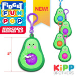Fidget Pop Avocado Backpack Clip - 12 Pieces Per Retail Ready Display 22854 KIPP BROTHERS
