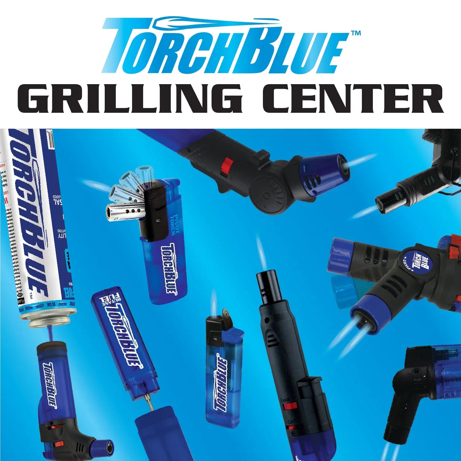 Grilling Center Assortment Floor Display - 80 Pieces Per Retail Ready Display 88401 TORCH BLUE