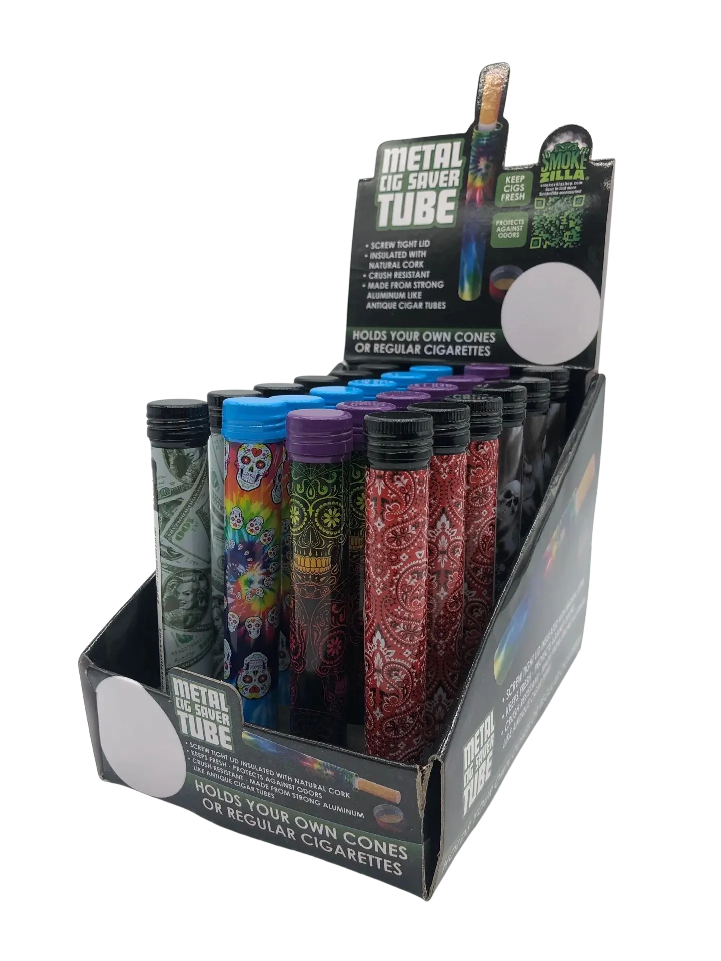 Metal Cigarette Saver Tube- 24 Pieces Per Retail Ready Display 22550 SMOKEZILLA