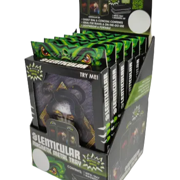 Roll Tray with Lenticular Magnetic Cover - 6 Pieces Per Retail Ready Display 22915 SMOKEZILLA