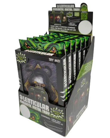 Roll Tray with Lenticular Magnetic Cover - 6 Pieces Per Retail Ready Display 22915 SMOKEZILLA