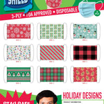 Christmas Printed Face Mask - 24 Pieces Per Retail Ready Display KP4178 KIPP BROTHERS