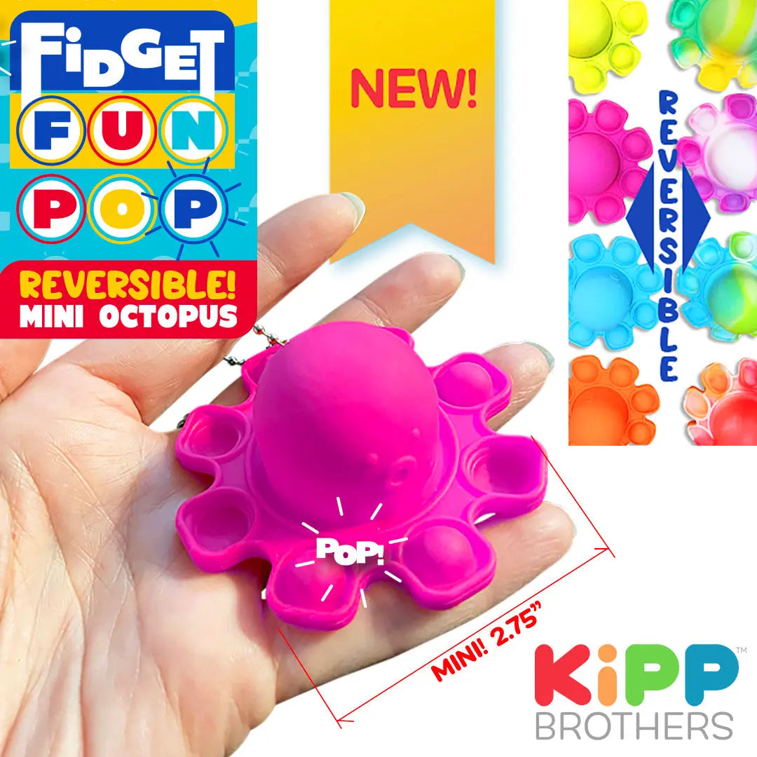 Fidget Pop Mini Octopus Toy - 24 Pieces Per Retail Ready Display 22870 KIPP BROTHERS