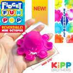 Fidget Pop Mini Octopus Toy - 24 Pieces Per Retail Ready Display 22870 KIPP BROTHERS