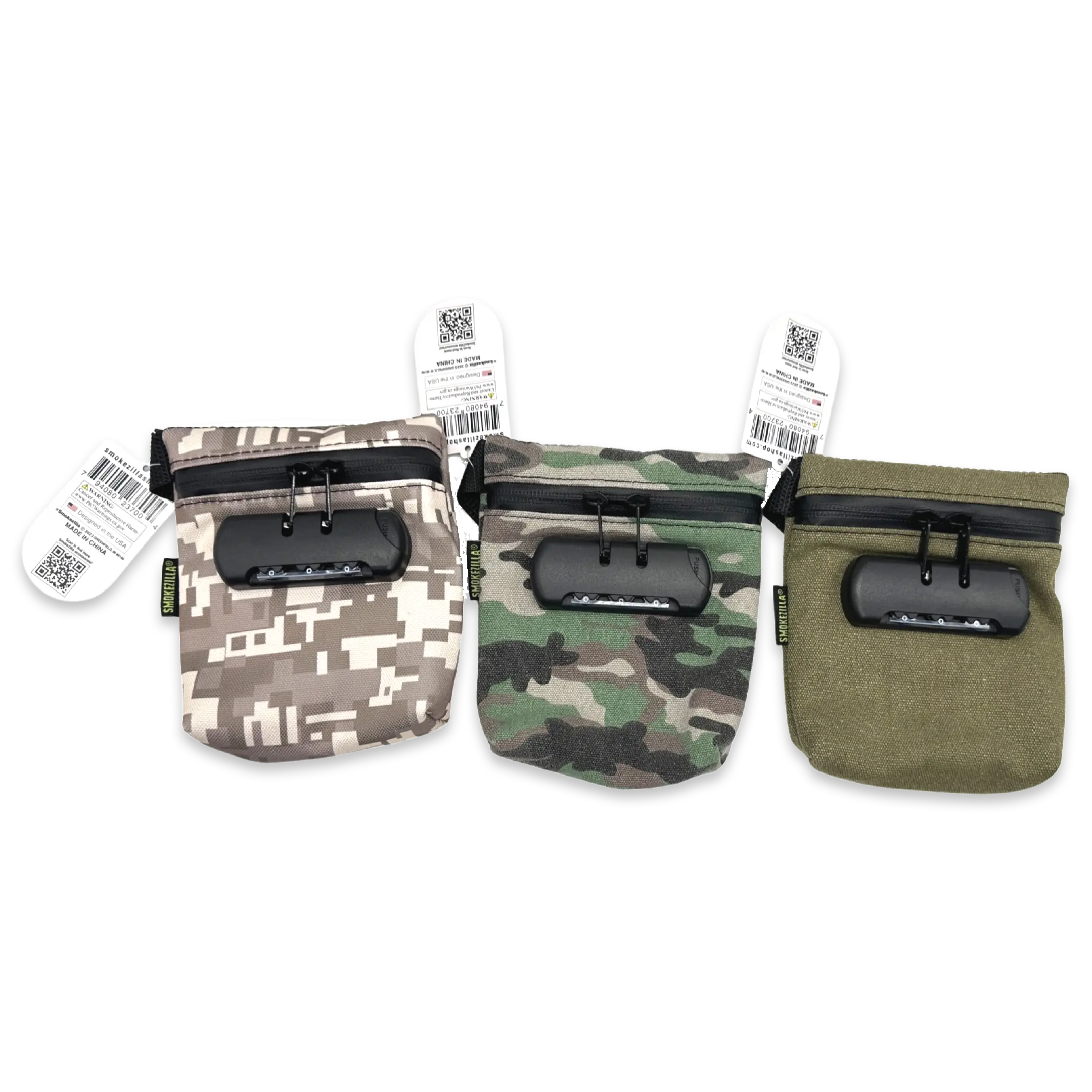 Smell Proof Canvas Locking Storage Bag - 6 Pieces Per Retail Ready Display 23700 SMOKEZILLA