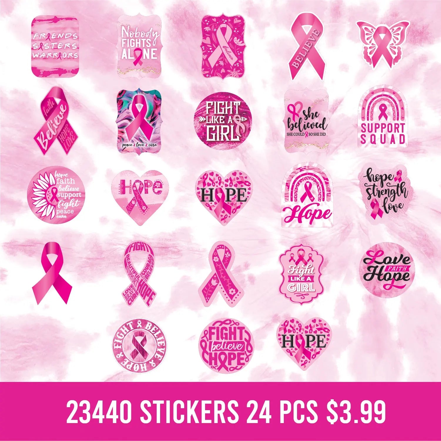 Breast Cancer Awareness Pink Assortment Floor Display - 117 Pieces Per Retail Ready Display 88417 NOVELTY INC