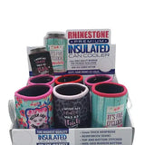Neoprene Rhinestone Can and Bottle Cooler - 6 Per Retail Ready Display 23131 POLAR GEAR