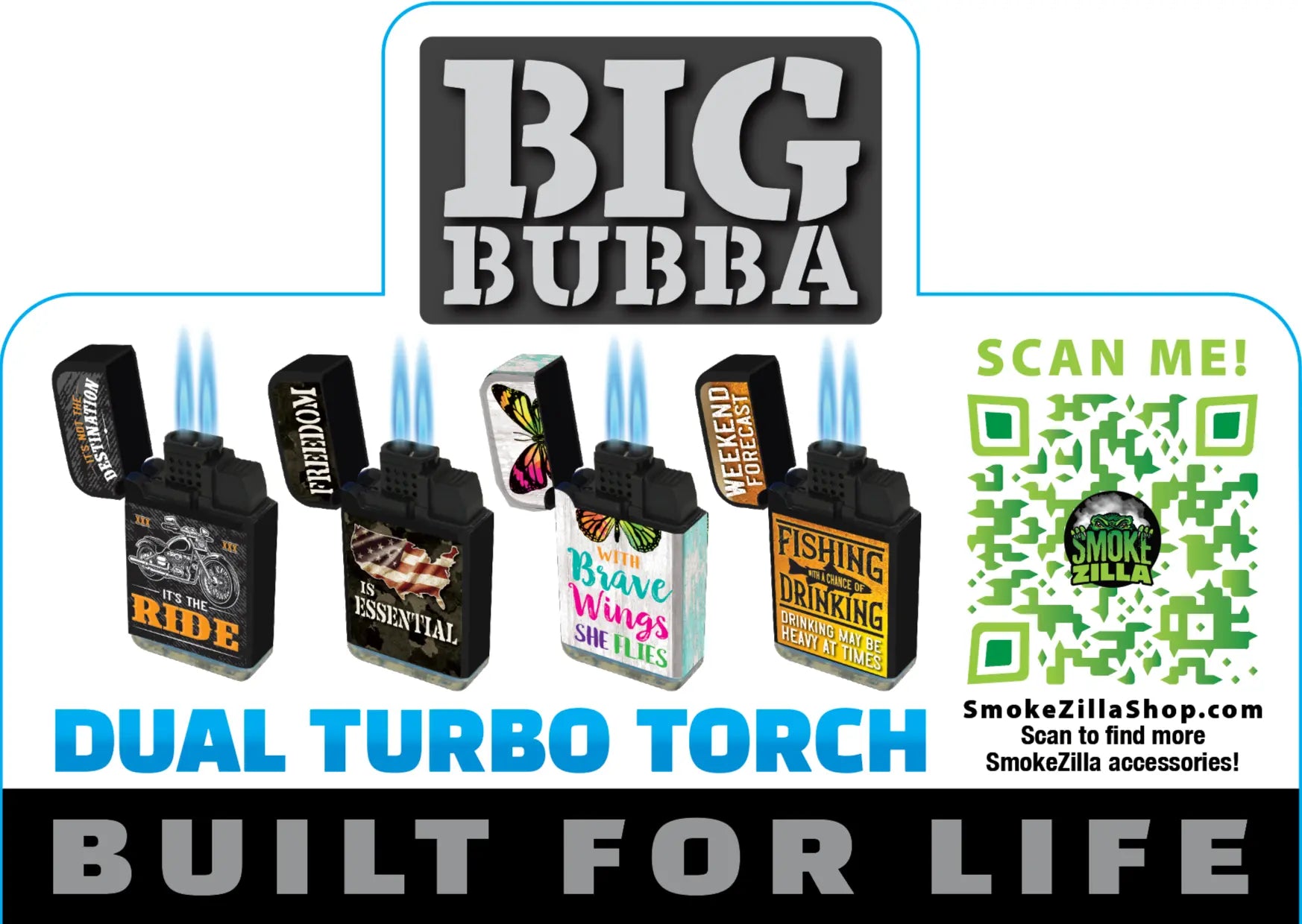 Merchandising Fixture - Corrugated Big Bubba Dual Torch 3 Tier Display ONLY 974360 SMOKEZILLA