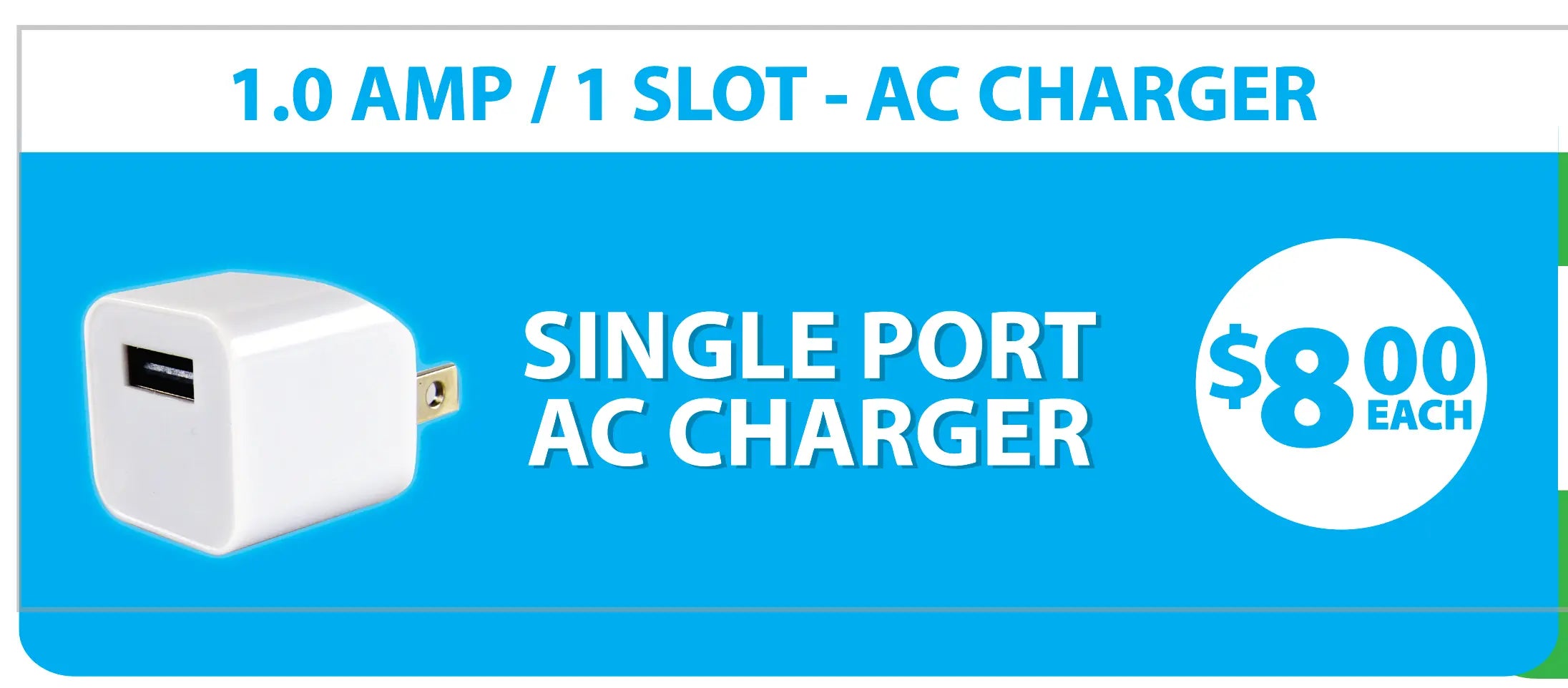 AC Wall Charger with USB Port 1 Amp - 18 Pieces Per Pack 22852 NOVELTY INC