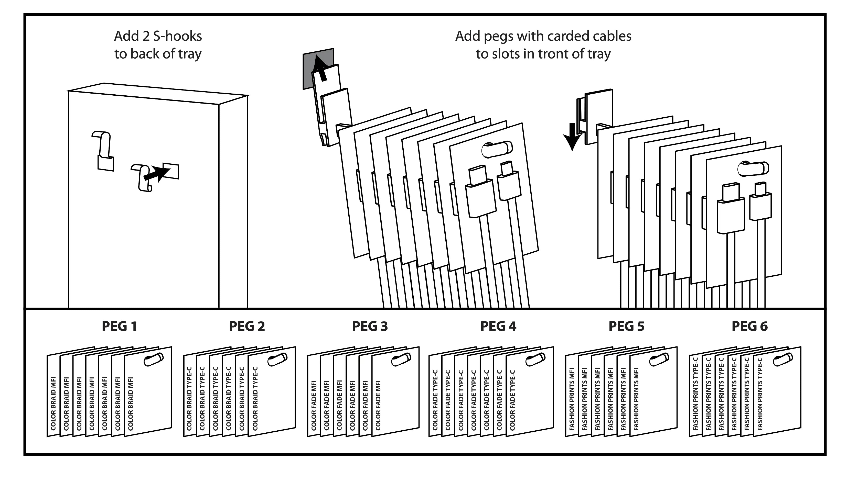 10FT Braided Sync and Charge Cable Assortment Floor Display - 36 Pieces Per Retail Ready Display 88385 NOVELTY INC