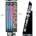 10FT Braided Sync and Charge Cable Assortment Floor Display - 36 Pieces Per Retail Ready Display 88385 NOVELTY INC
