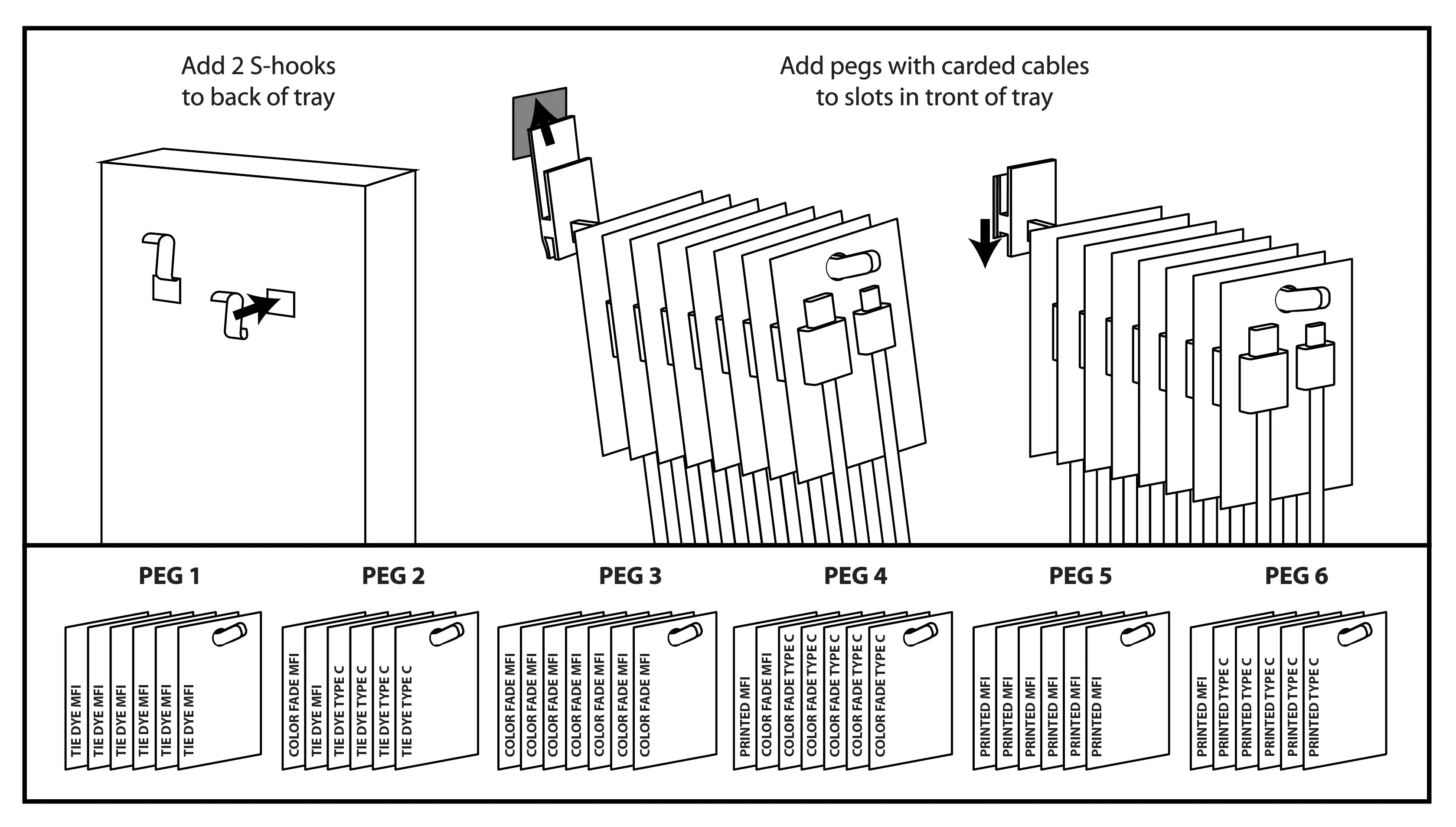 10FT Braided Sync and Charge Cable Assortment Floor Display - 38 Pieces Per Retail Ready Display 88396 GADGET GEAR