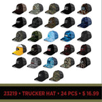 Trucker Hat Ball Cap Assortment Floor Display - 72 Pieces Per Retail Ready Display 88404 NOVELTY INC