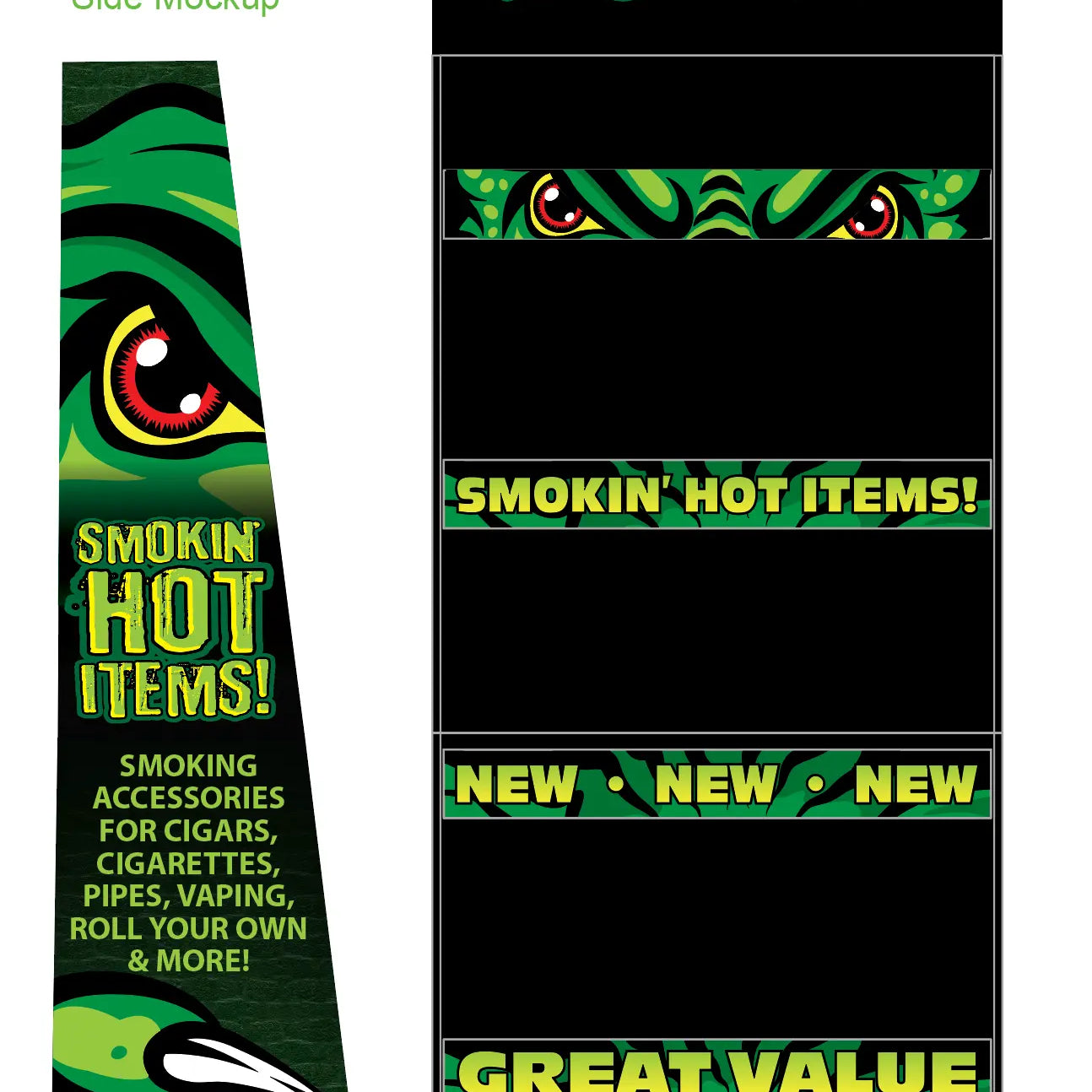 Merchandising Fixture - Corrugated Smokezilla 2 Piece Floor Display End Cap ONLY 976150 SMOKEZILLA