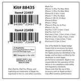 Charging Cable Canvas Assortment 9FT - 6 Pieces Per Retail Ready Display 88435 GADGET GEAR