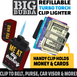 Big Bubba Dual Torch Lighter with Money Clip - 15 Pieces Per Retail Ready Display 23487