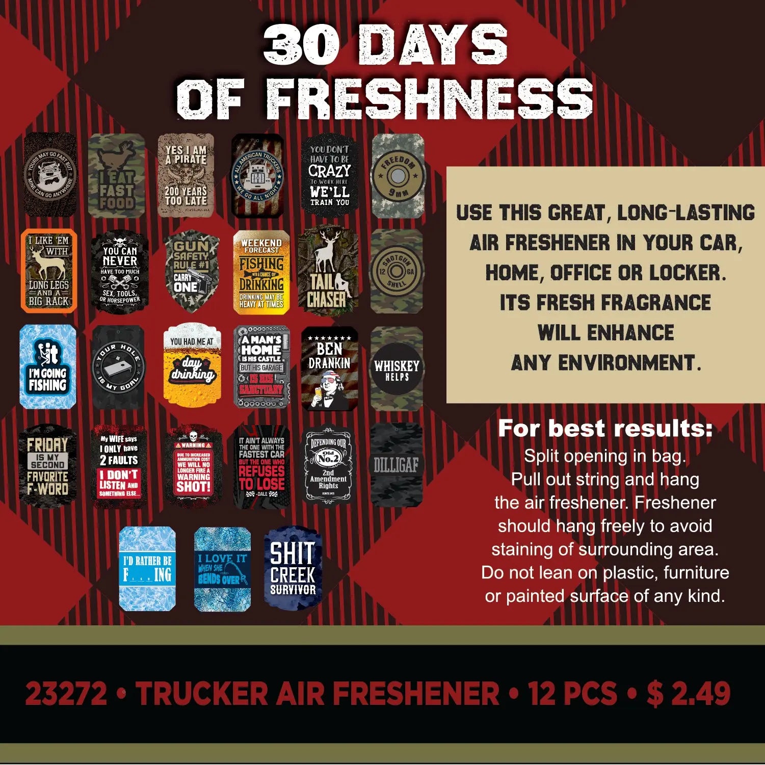 Trucker Hat Ball Cap Assortment Floor Display - 72 Pieces Per Retail Ready Display 88404 NOVELTY INC